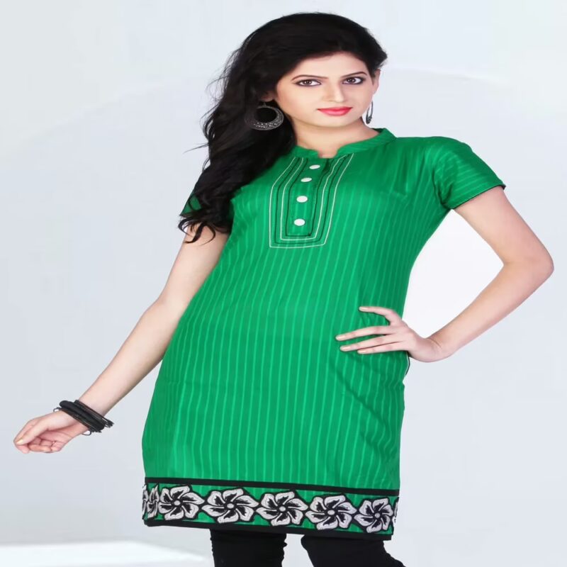 Pazaar Tulip Jade Green Embroidered Festival kurti