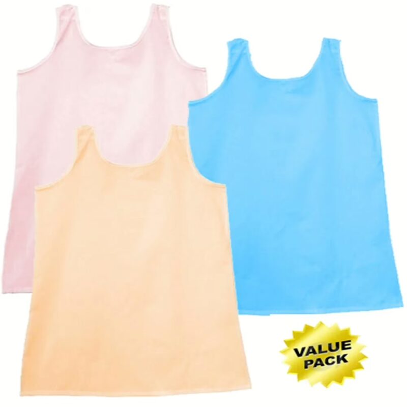 Pink Blue And Peach Cotton Full Slip Combo Pack Of 3 in Sizes Small to XL