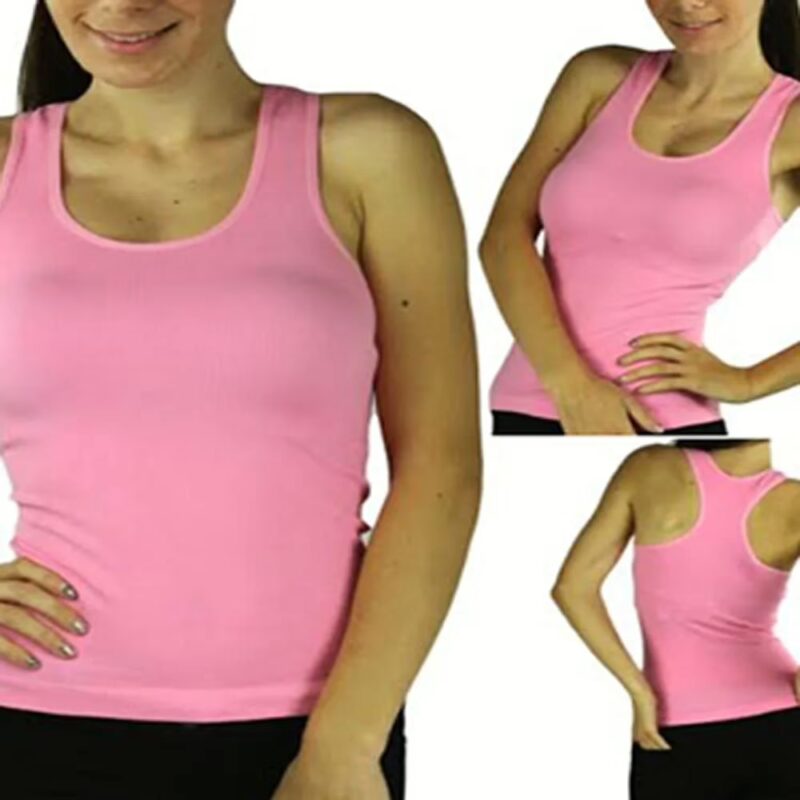 Pink Racerback Premium Scoop Neck Tank Top