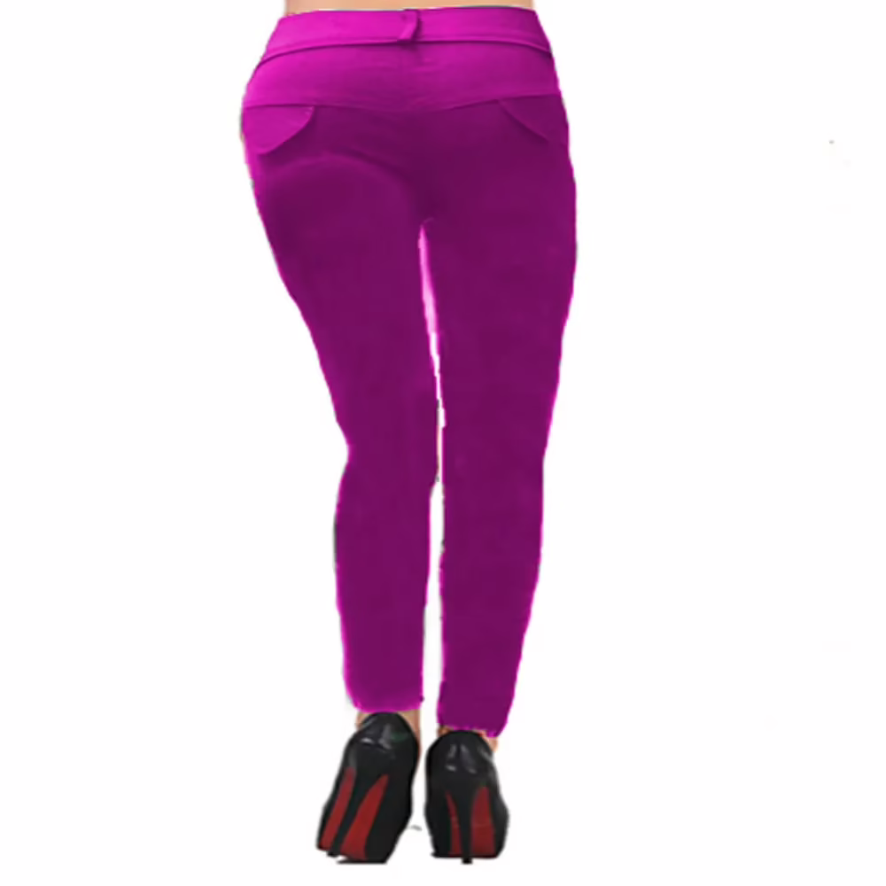 Plain Magenta Non Denim Skinny Jegging Size-28,30,32 - Image 2