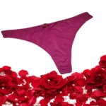 Plain Signature Bow Purple Thong