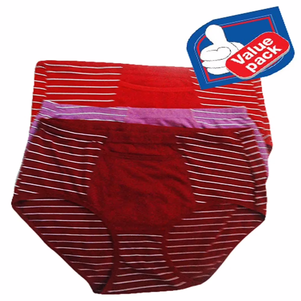 Plus Size Hipster Brief With Front Pocket Value Pack of 3