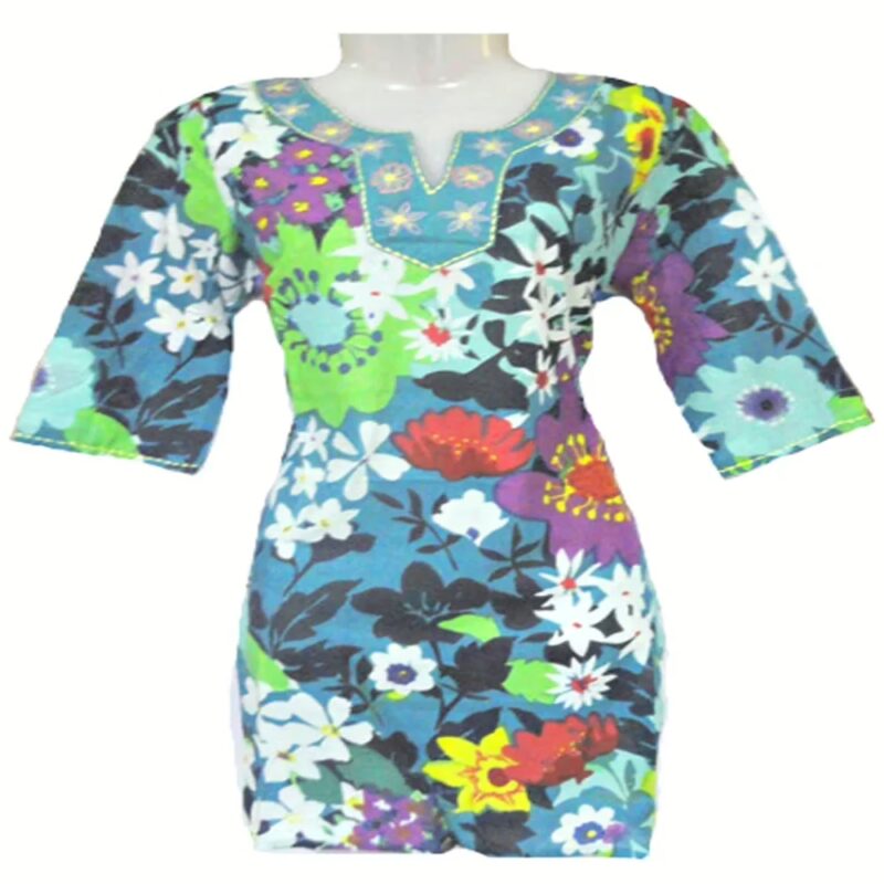 Peace & Love Floral Print Long Kurti