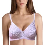 Purple Dotted White Adjustable Strep Bra