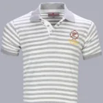 Rampwaq-Polo Cream Grey Stripe Tshirt