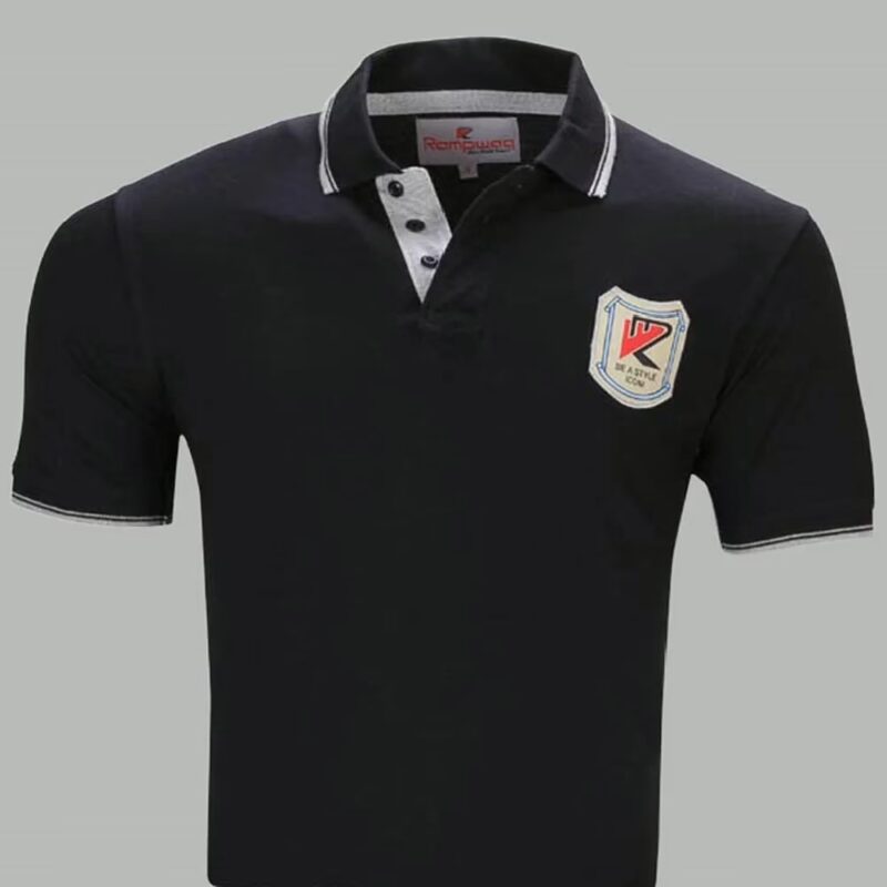 Rampwaq-Black Solid Polo Tshirt