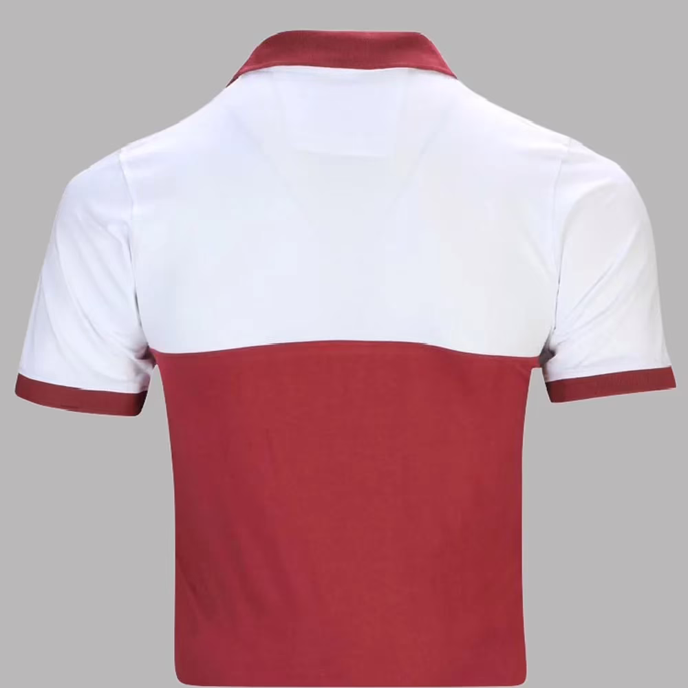 Rampwaq-White Maroon T-Shirt Polo Single Jersey - Image 2