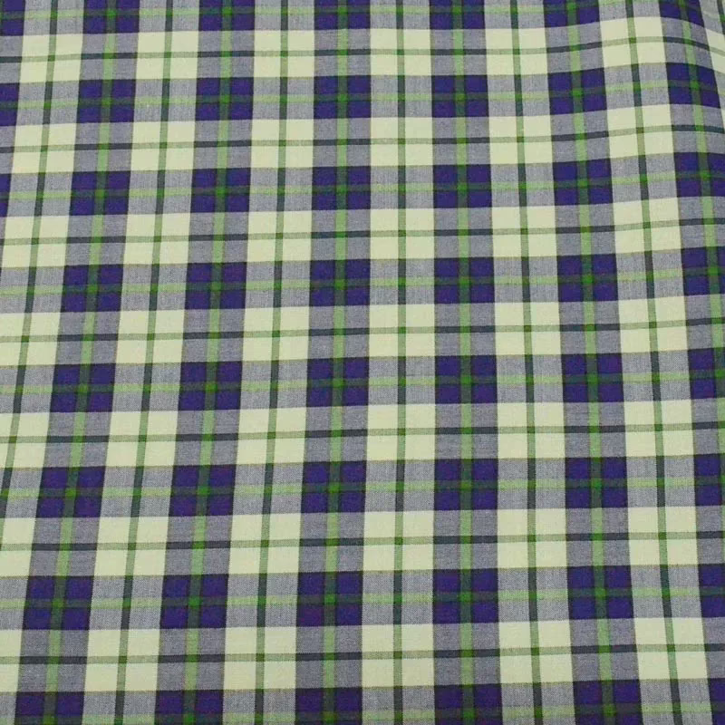 Raymond Blue White & Green Line Check Shirting Fabric