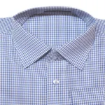 Raymond Blue White Small Check Half Sleeves Cotton Shirt-Size 39