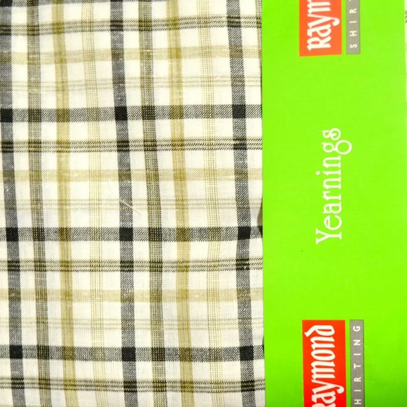 Raymond-Checkered Polycotton Yellow Shirt Fabric
