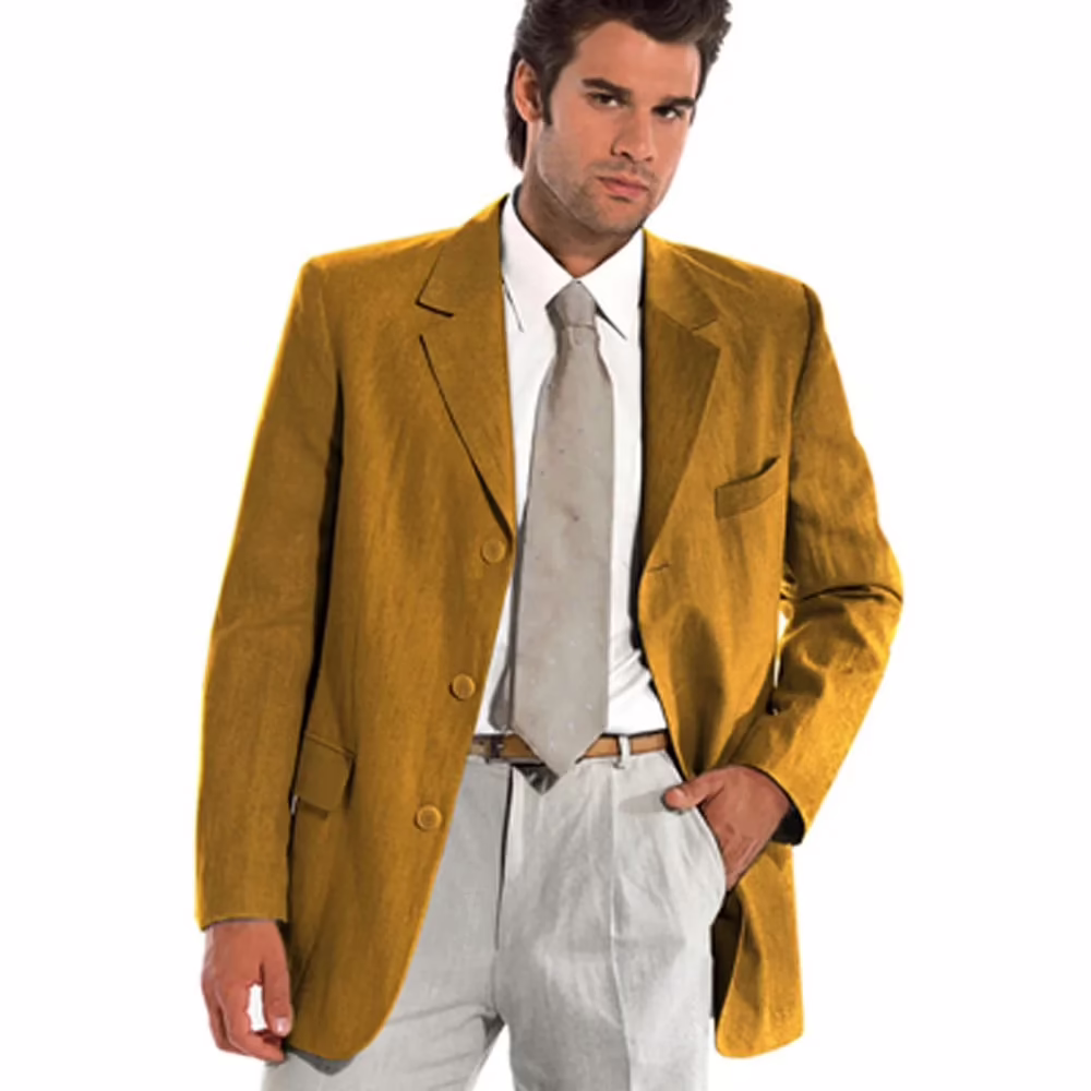 Raymond - Ochre Yellow Suit Fabric - Image 3