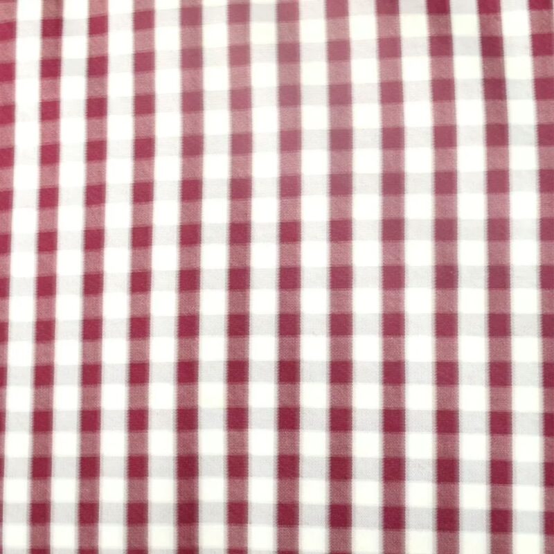 Raymond-Red & White Checks Polycotton Shirt Fabric