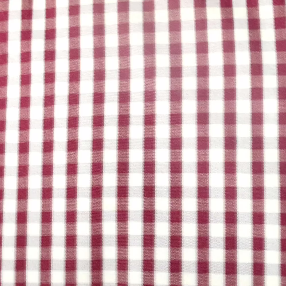 Raymond-Red & White Checks Polycotton Shirt Fabric