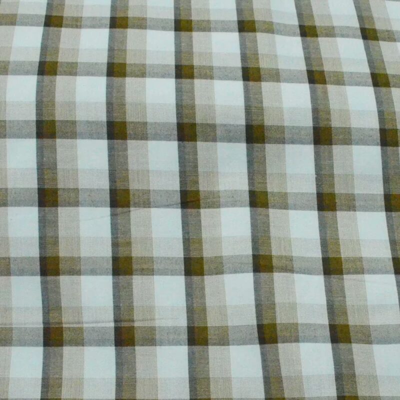 Raymond White & Brown Large Check Shirting Fabric