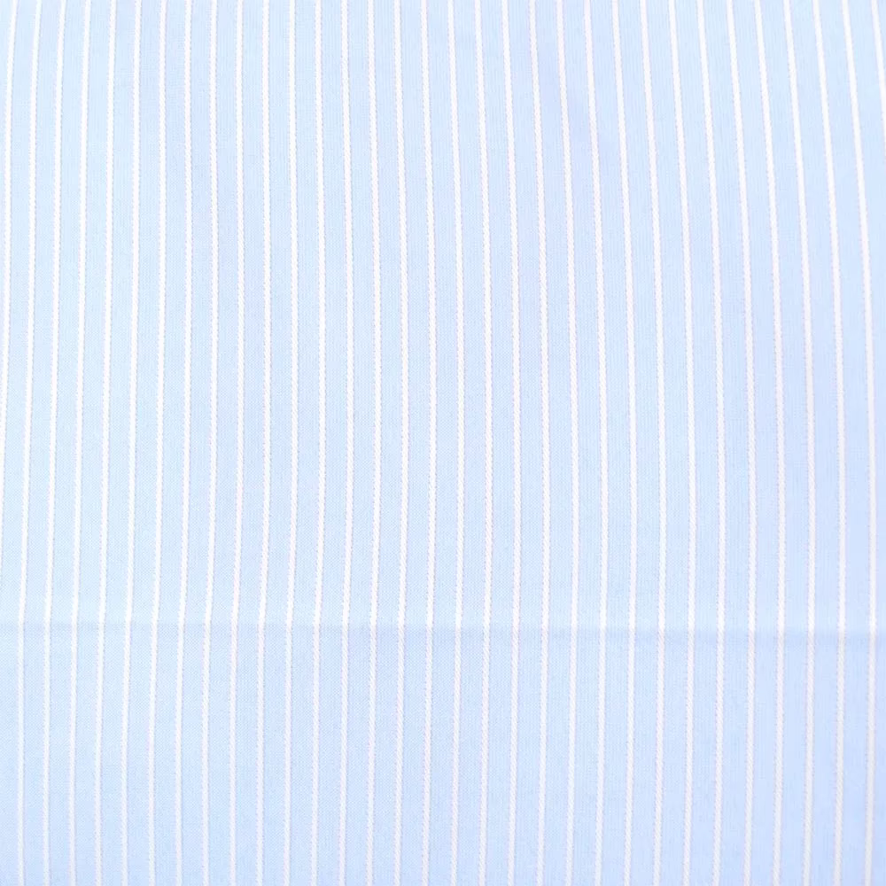 Raymond -White Lining Sky Blue Shirting Fabric