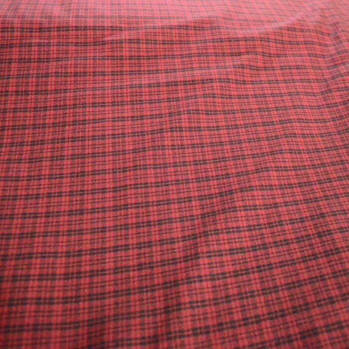 Red & Black Large Check Shirt Wool Fabric