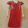 Red Front Frill Design Long Hosiery Nightgown - Image 2