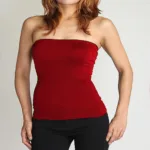 Red Seamless Strapless Stretchy Tube Top