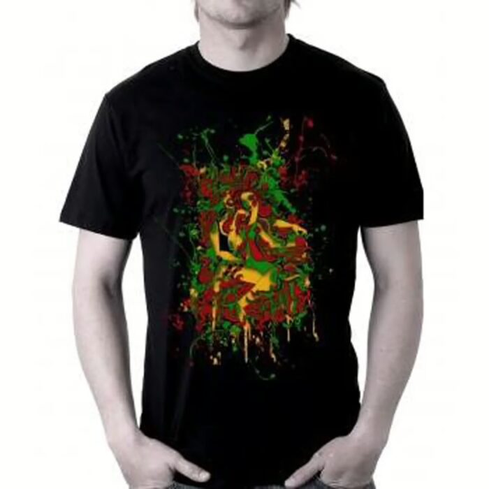 Reptile Men Black Printed Round Neck T-shirt