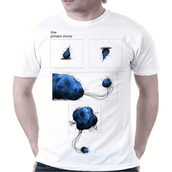 Reptile Potato Story White Round Neck T-shirt