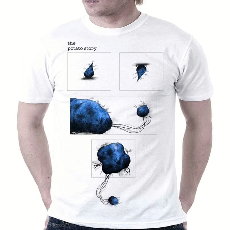 Reptile Potato Story White Round Neck T-shirt