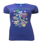 Rock Blue Round Neck Half Sleeves Top