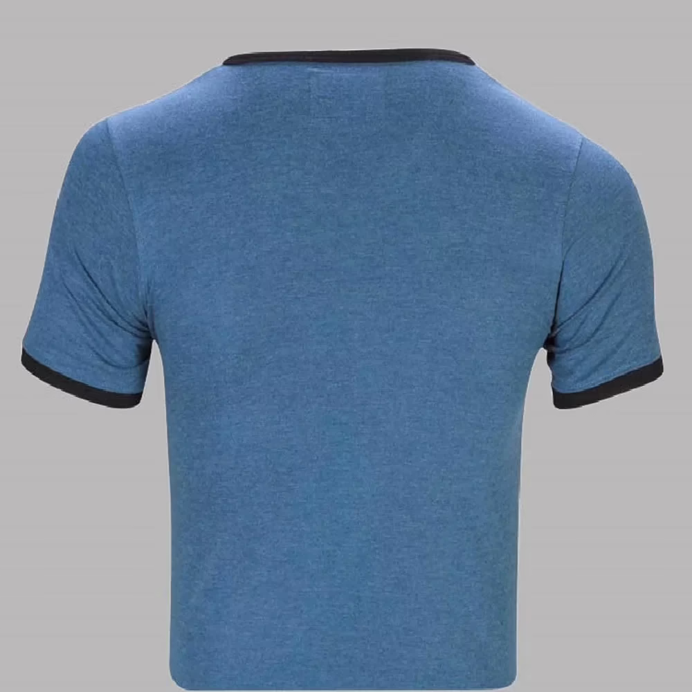 Rampwaq-Melange V Neck Pea-Cock Green Tshirt - Image 2