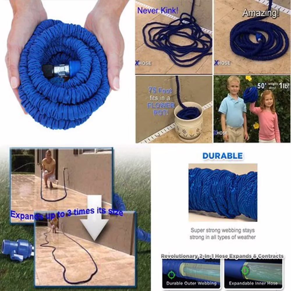 SuperDeals Compact Water Spray Pipe with Gun Expandable Hose 15m50ft