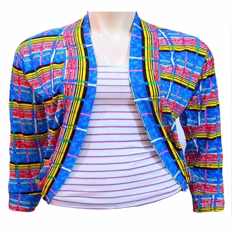 Seductive Blue Pink Check Full Sleeves Shrug -Size L-XL