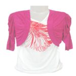 Stylish Crochet Back Magenta Short Shrug