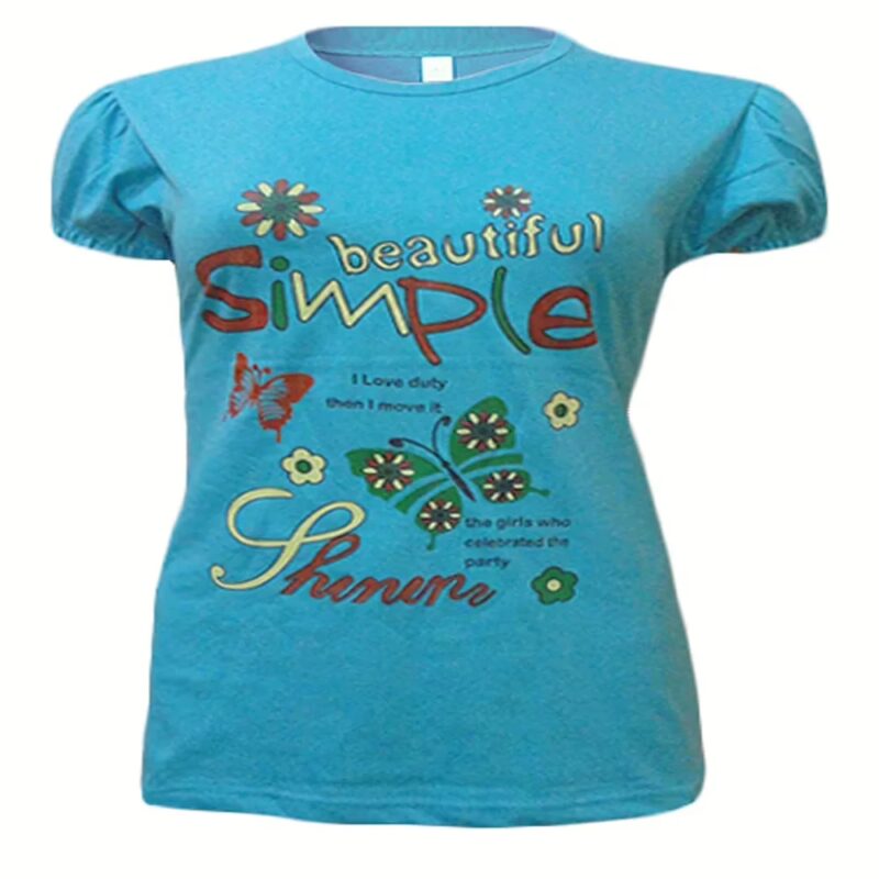 60% Off On Sky Blue Round Neck Half Sleeves Top