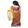 Bhartiya Paridhan -Net Pre Stitched Embroidered Laced Magenta Golden Yellow Saree(2-11 Years) - Image 3