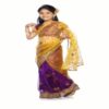 Bhartiya Paridhan -Net Pre Stitched Embroidered Laced Magenta Golden Yellow Saree(2-11 Years) - Image 2