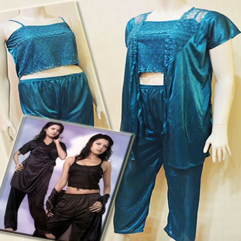 Slumber Blue Embroidered Nightwear
