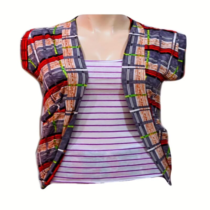 Smart Grey Check Shrug-Size L-XL