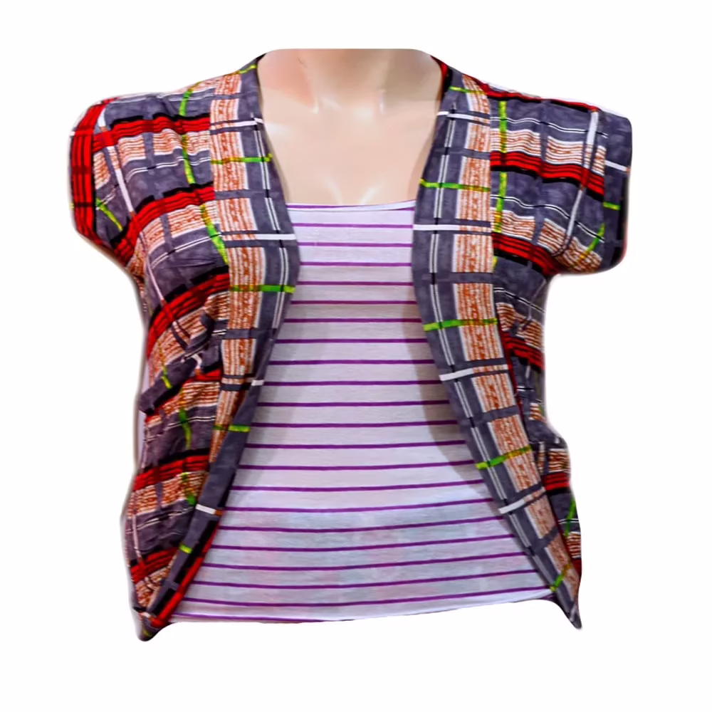 Smart Grey Check Shrug-Size L-XL