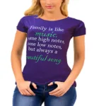 Soft Half Sleeves Purple Stretch T-shirts Tee