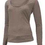 Soleil Muddy Plain Full Sleeves Round Neck Women Top