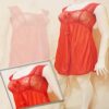 Spicy Red Knee Length Nighty - Image 2