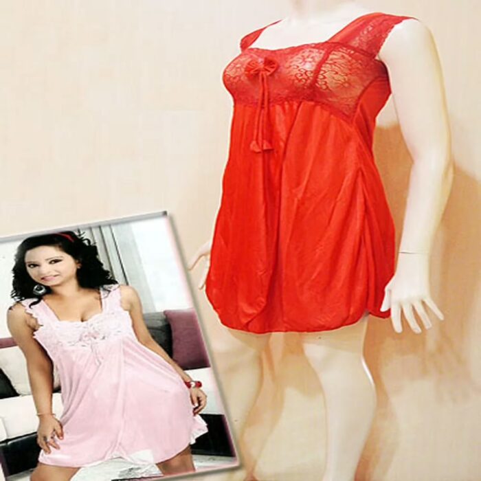 Spicy Red Knee Length Nighty