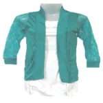 Stylish Aqua Green Half Back Crochet Shrug