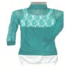 Stylish Aqua Green Half Back Crochet Shrug - Image 2