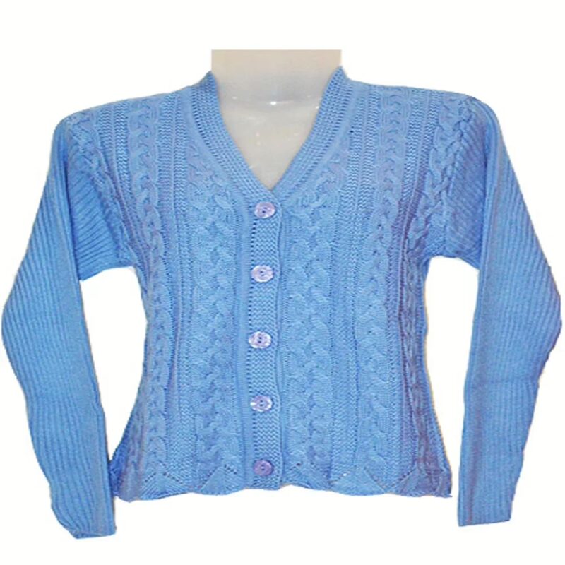 Stylish Blue Woollen Cardigan