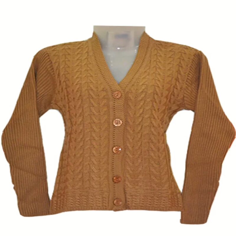 Stylish Brown Woollen Cardigan