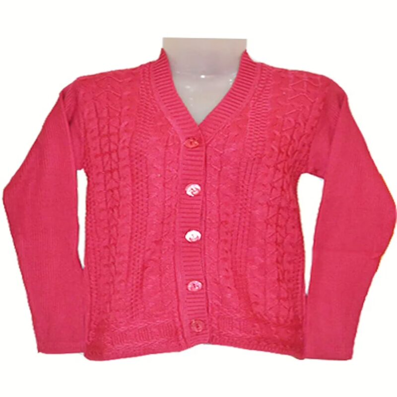 Stylish Coral Woolen Cardigan