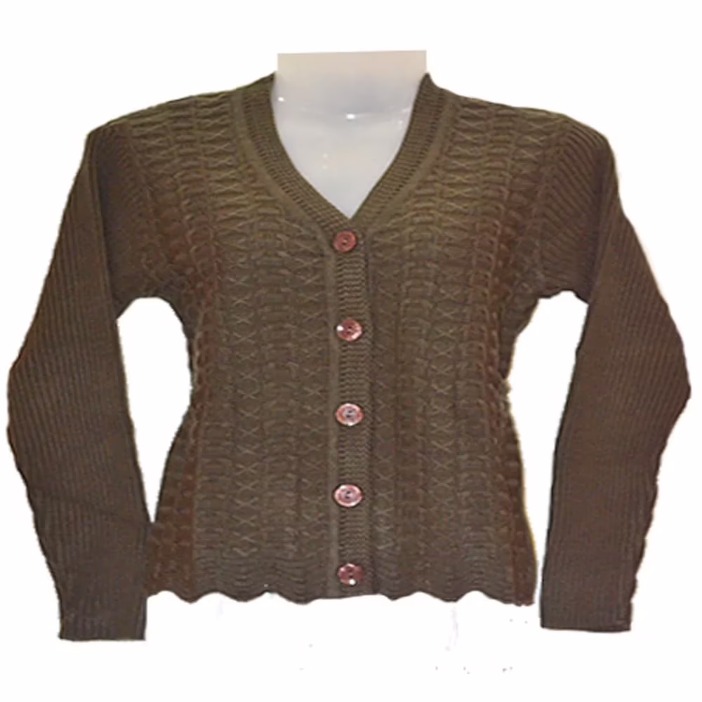 Stylish Mehndi Green Woolen Cardigan