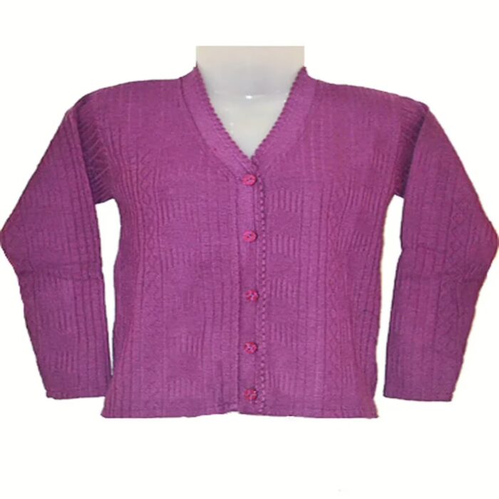 Basic Purple Front Button Cardigan Sweater