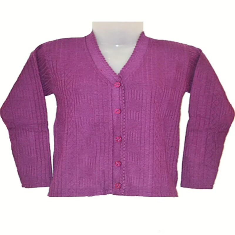 Basic Purple Front Button Cardigan Sweater