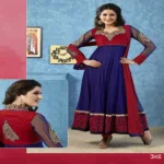 Twisa Navy Blue Color Embroidered Semi Stitched Designer Anarkali Suit