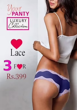 Value Pack Of Three Luxury Lacy Panties
